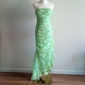 Y2K Designer Floral Beaded Fairy Prom Dress